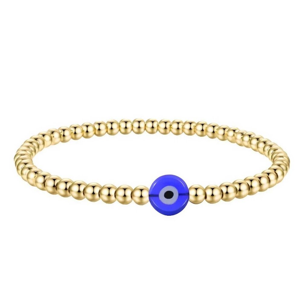 18K Gold Plated Stainless Steel "Evil Eye" Bracelet